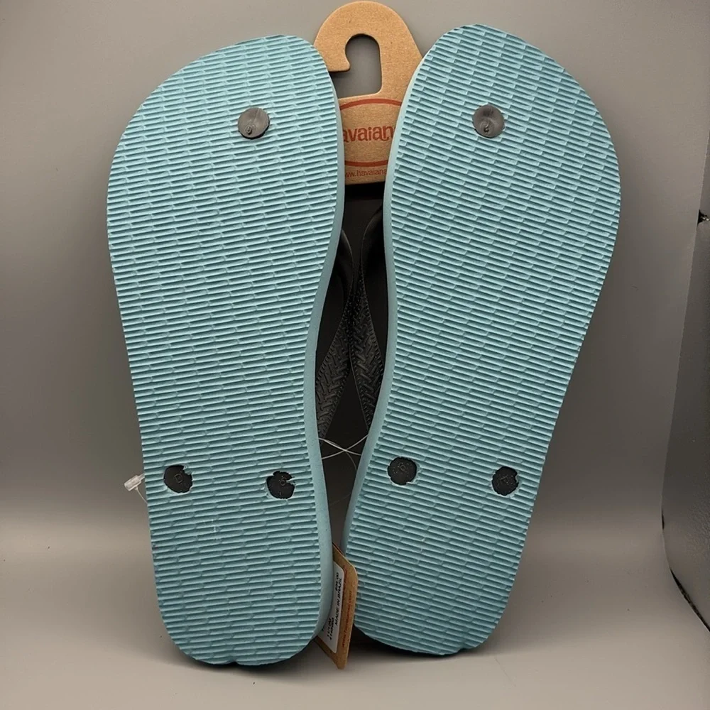 Havaianas Marvel Blue and Grey Flip Flops size 11/12, new.